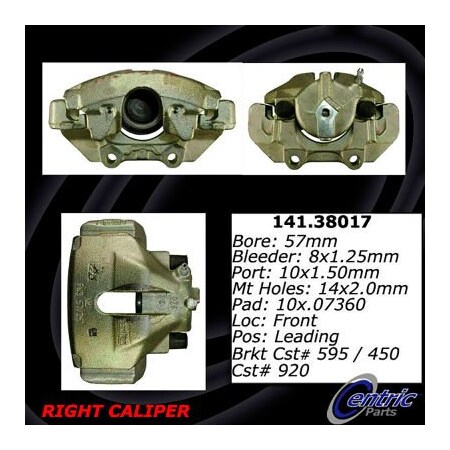 Centric Semi-Loaded Brake Caliper, Parts, 141.38017 141.38017